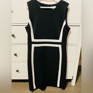 Calvin Klein Black and White Midi Dress